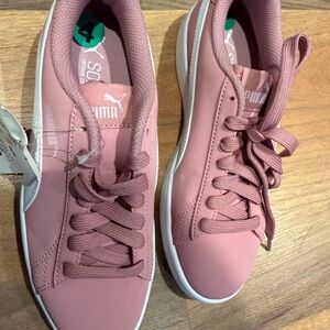 NEW Puma Kids Pink Lace-Up Sneakers